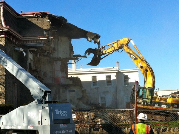 Demolition - Image courtesy Sam Fran Scavuzzo - Roxborough Manayunk Patch